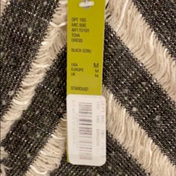 New Med strapless v-neck midi Unique fringed dress - Picture 11 of 12